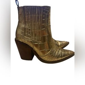 ASOS | Gold Croc Bootie